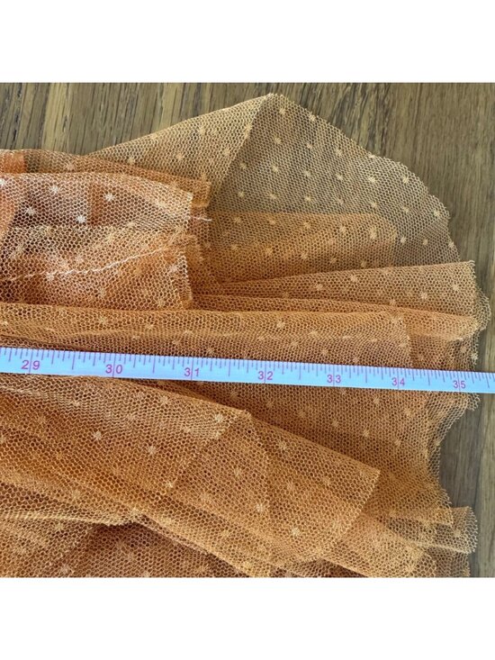 ANTHROPOLOGIE Cherie Ruffled Tulle Midi Skirt Womens XXS Orange Tiered Romantic - Picture 6 of 8